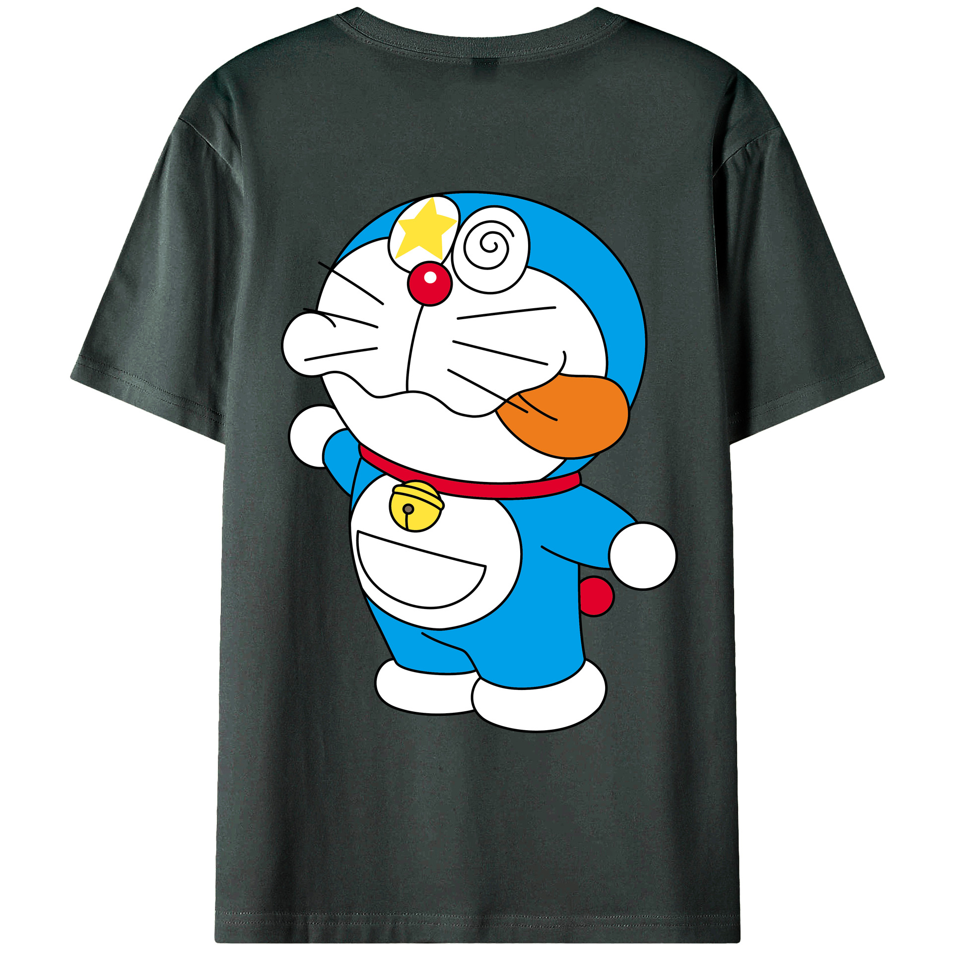 （画像用） ドラえもん Doraemon 綿100％ メンズ半袖Tシャツ（バックプリント） 通気性